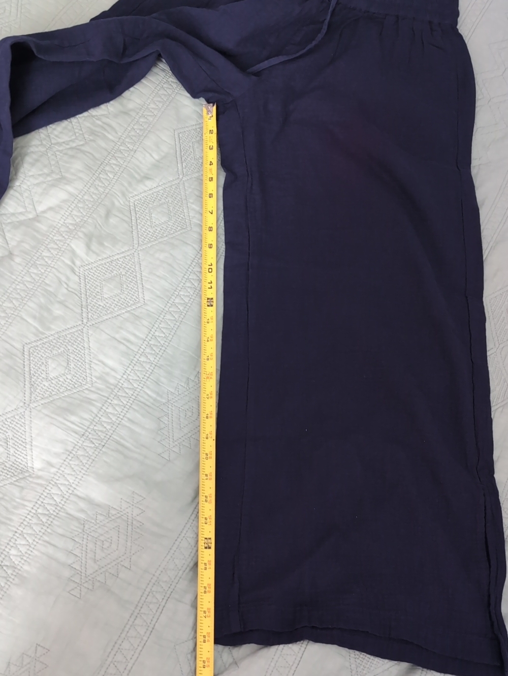 NWT Organic Coastal Double Gauze Split Hem Wide Leg Pant Size Large Navy Blue - Picture 12 of 12